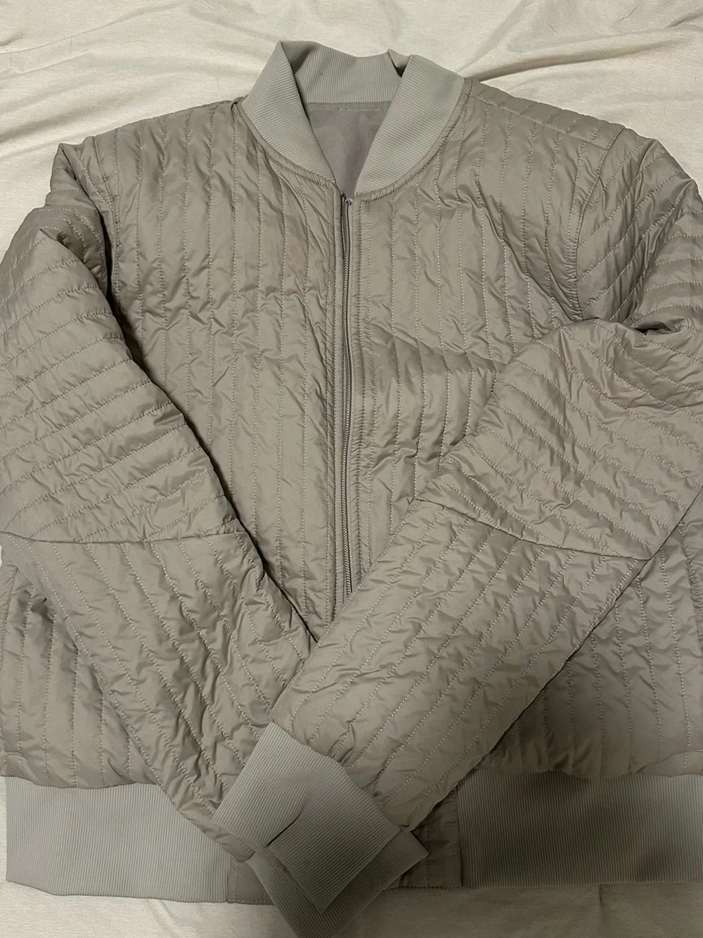 lululemon athletica Light Gray Bomber Jacket